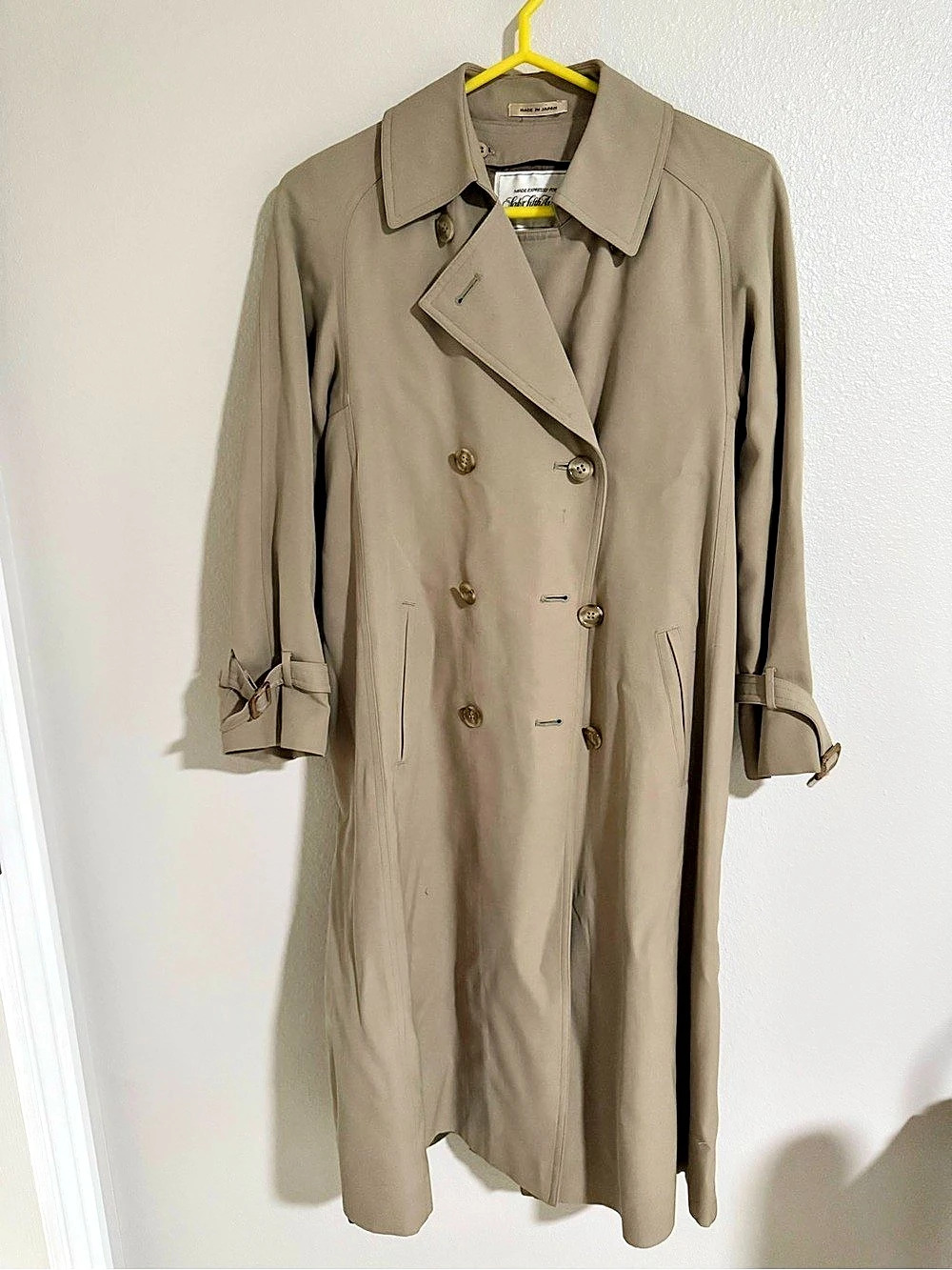 Saks Fifth Avenue Wool Blend Trench Coat in Brown Size 4
